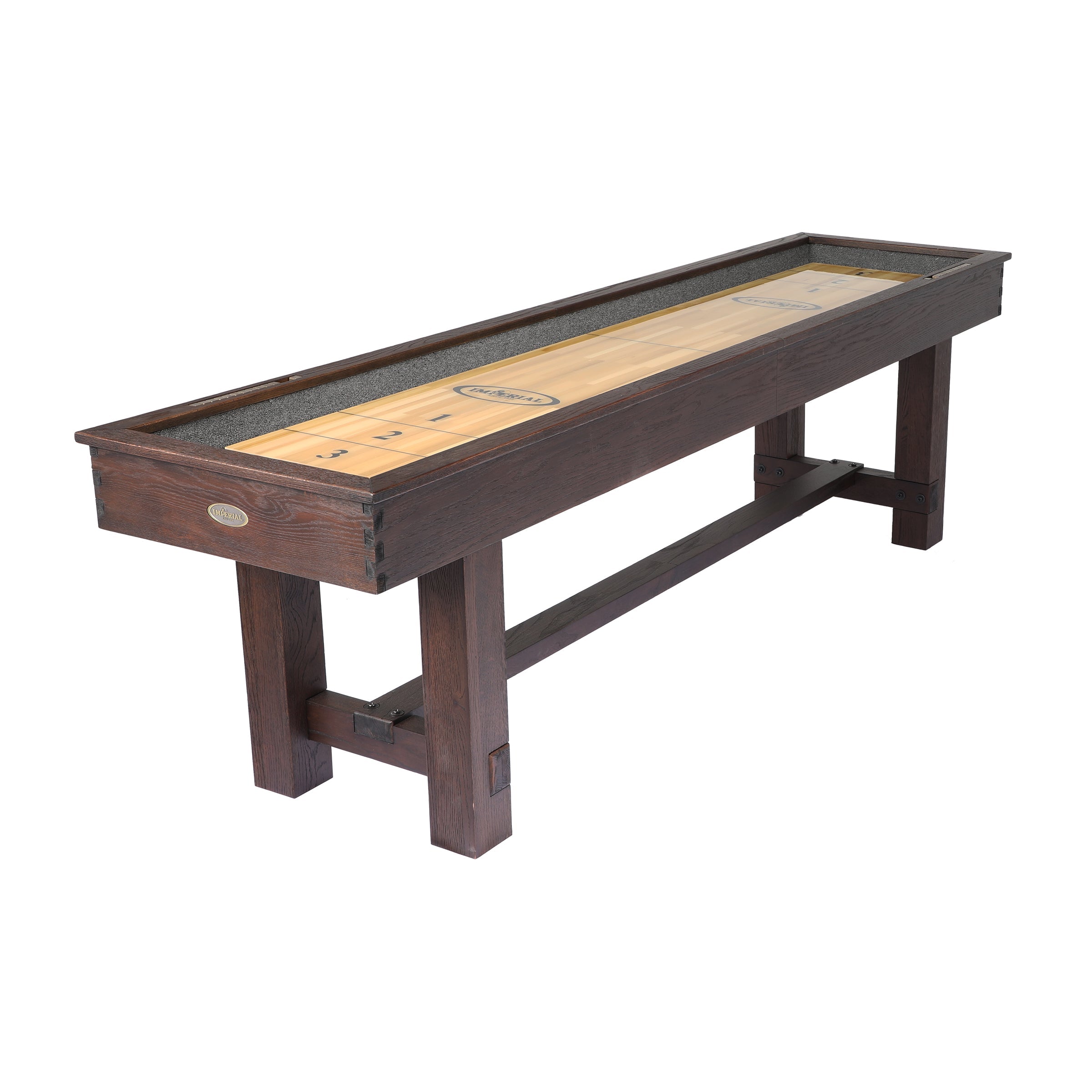 Imperial 9 ft Reno Weathered Dark Chestnut Shuffleboard Table (0026-279)