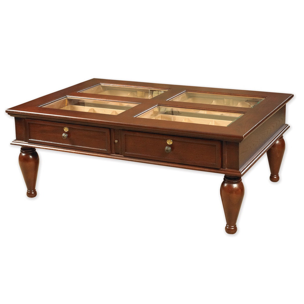 Quality Importers Glass Top Coffee Table Humidor