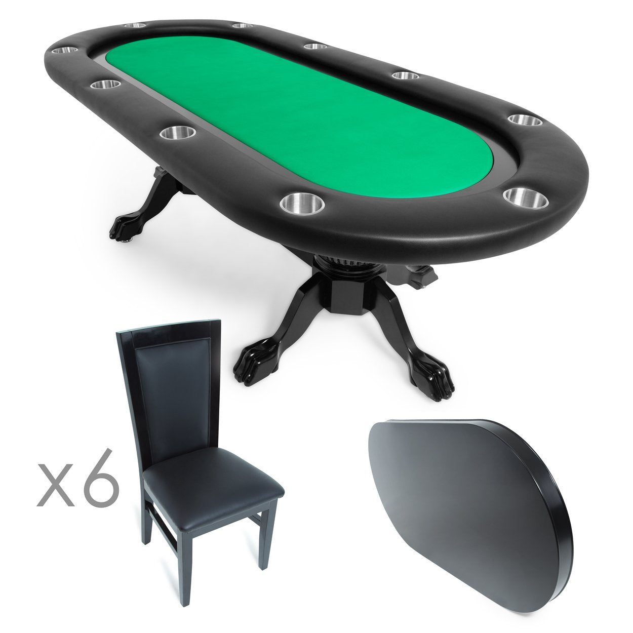 BBO Elite 94" Sunken Playing Surface Poker Table Black (2BBO-ELT)